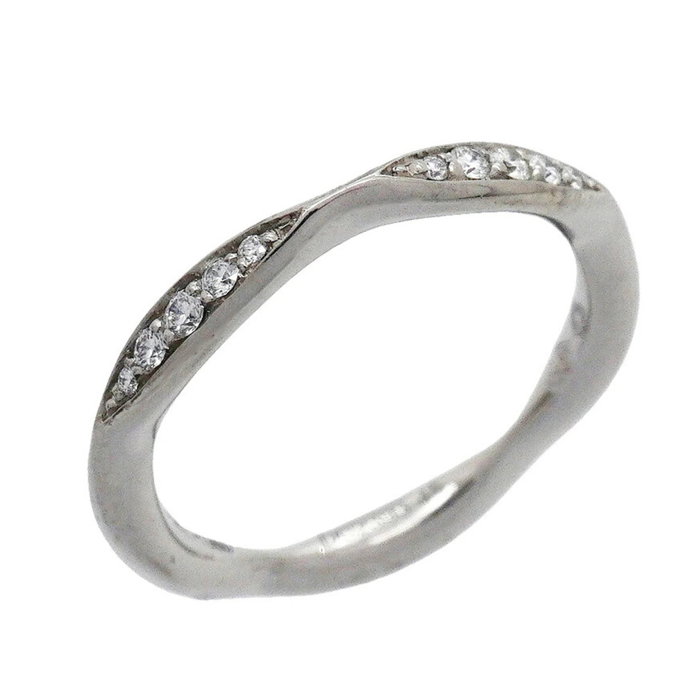 Chanel Camellia Ring, Pt950 Platinum, Diamond, Size #45, Women's